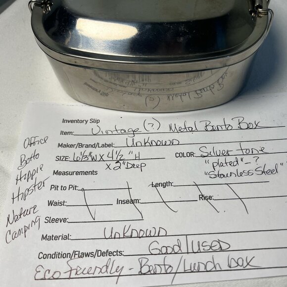 Stainless Metal Bento Box No Inserts Lunchable Snack Carrier Minimalist Vibes - Picture 2 of 9